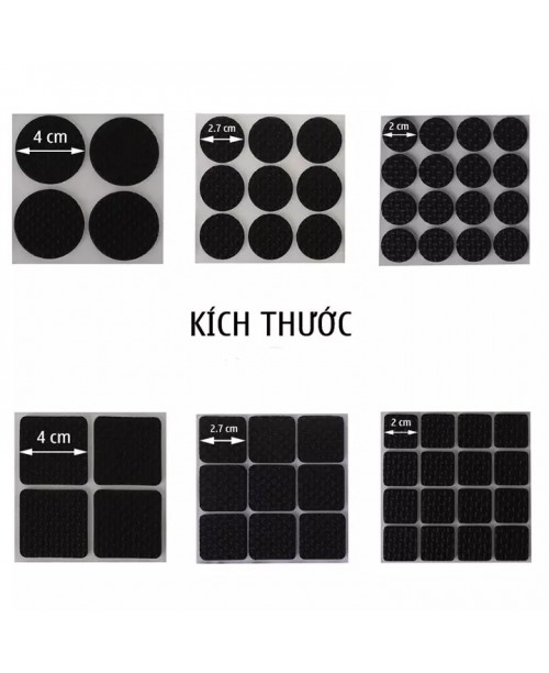 Miếng dán chân bàn ghế chống trượt nhiều kích cỡ